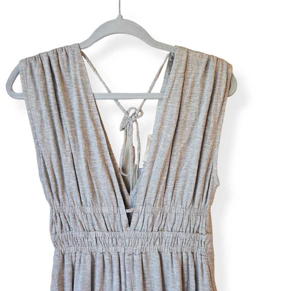 By Together Women's Deep V Jumpsuit Size M Loose Fit Wide Legs Summer So Comfy - Picture 3 of 10